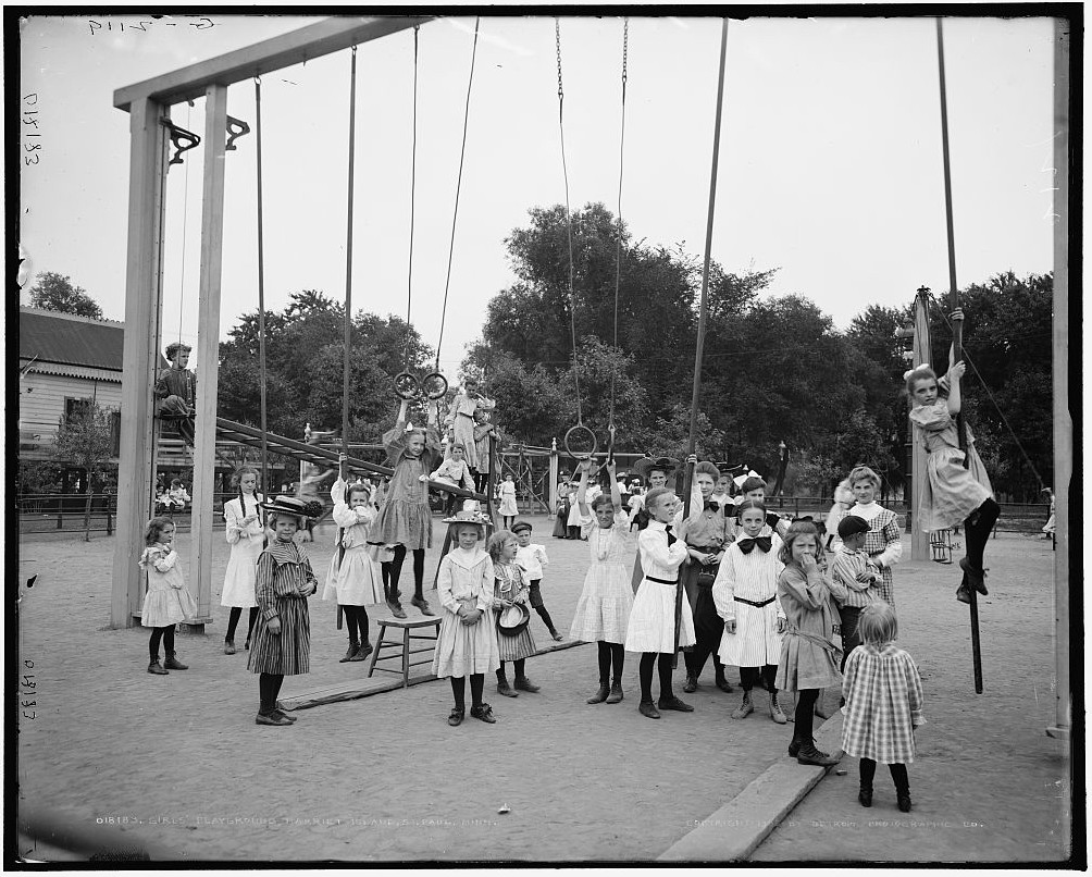 Girls on Swings